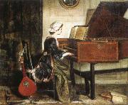 charles burney the harpsichordist oil on canvas
